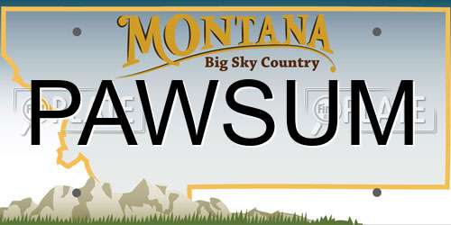 PAWSUM Montana License Plate