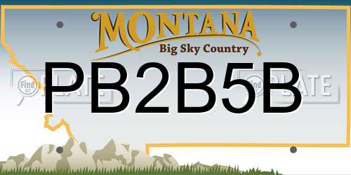 PB2B5B Montana License Plate