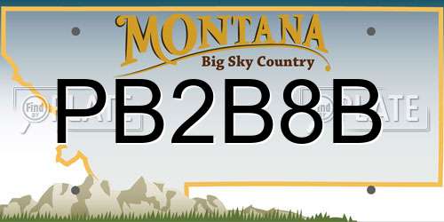 PB2B8B Montana License Plate