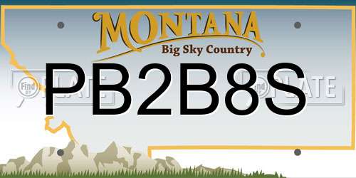 PB2B8S Montana License Plate