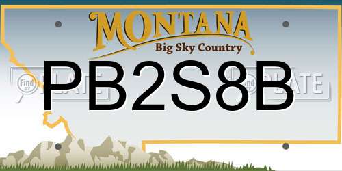 PB2S8B Montana License Plate