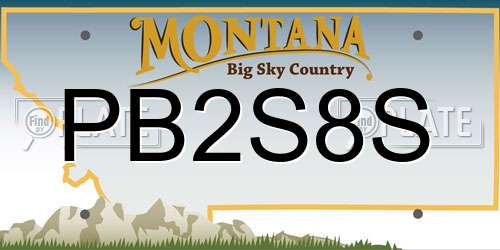 PB2S8S Montana License Plate