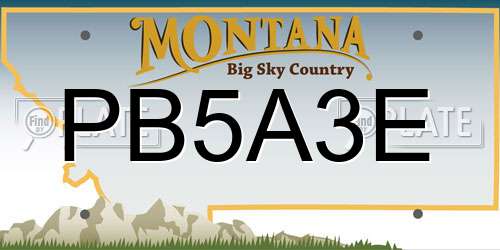 PB5A3E Montana License Plate