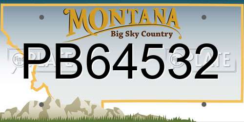 PB64532 Montana License Plate