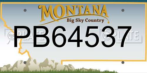 PB64537 Montana License Plate