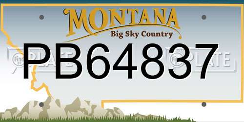 PB64837 Montana License Plate