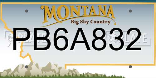 PB6A832 Montana License Plate