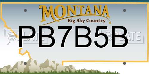 PB7B5B Montana License Plate