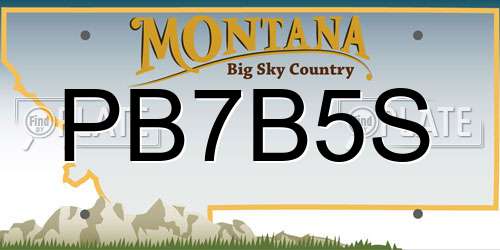 PB7B5S Montana License Plate