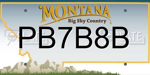 PB7B8B Montana License Plate