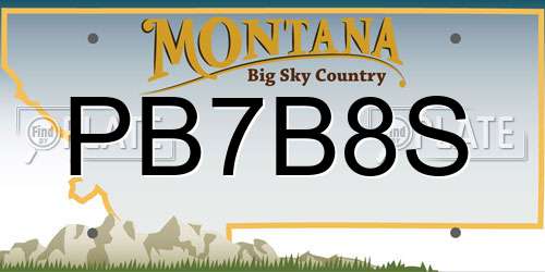 PB7B8S Montana License Plate
