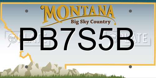 PB7S5B Montana License Plate