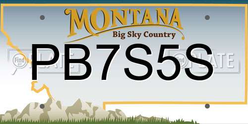 PB7S5S Montana License Plate