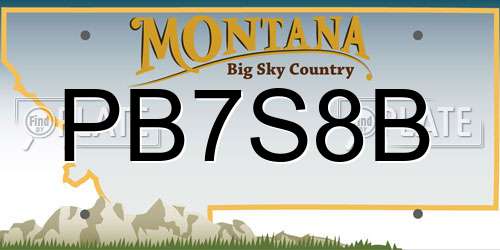 PB7S8B Montana License Plate