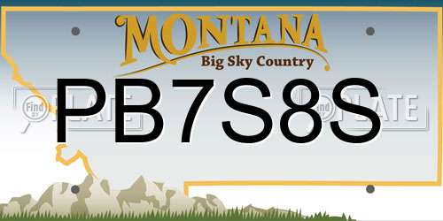 PB7S8S Montana License Plate