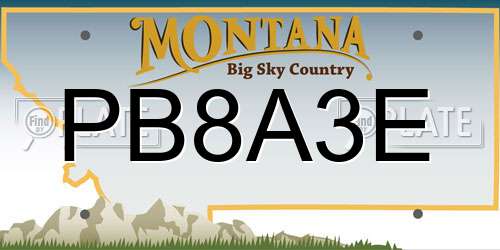 PB8A3E Montana License Plate