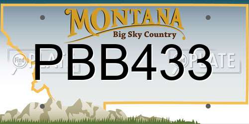 PBB433 Montana License Plate