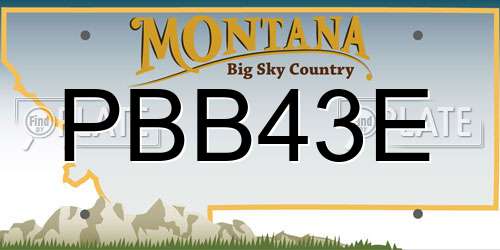 PBB43E Montana License Plate