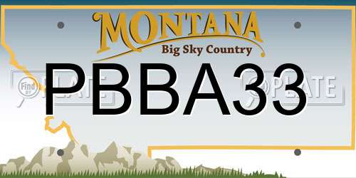 PBBA33 Montana License Plate