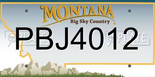 PBJ4012 Montana License Plate