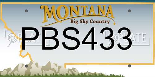 PBS433 Montana License Plate