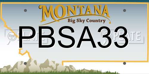 PBSA33 Montana License Plate