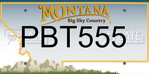 PBT555 Montana License Plate