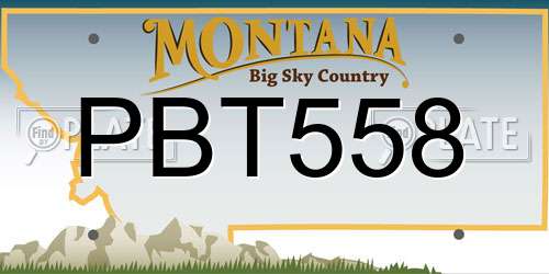 PBT558 Montana License Plate