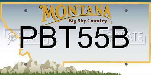 PBT55B Montana License Plate