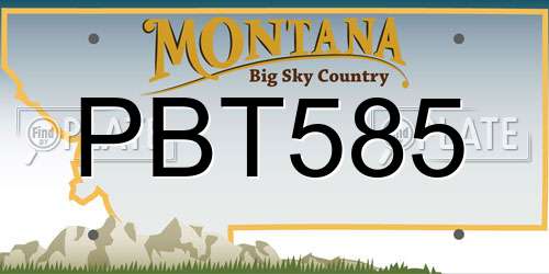 PBT585 Montana License Plate