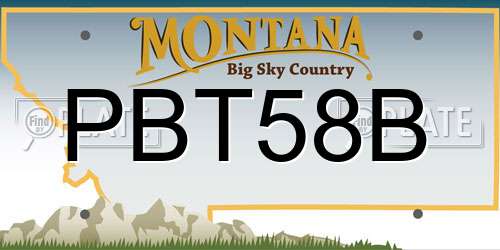 PBT58B Montana License Plate
