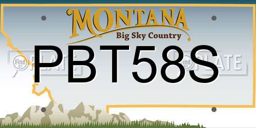 PBT58S Montana License Plate