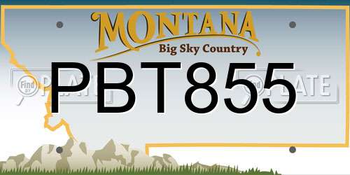 PBT855 Montana License Plate