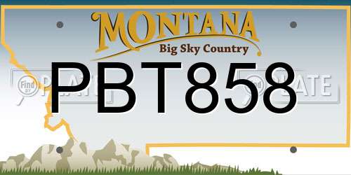 PBT858 Montana License Plate