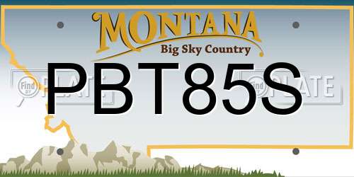 PBT85S Montana License Plate