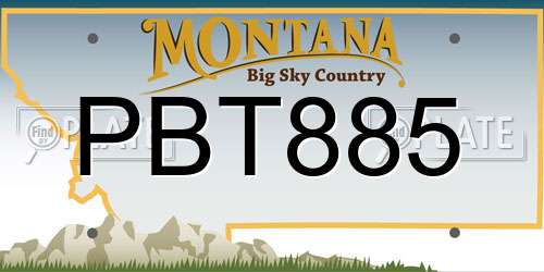 PBT885 Montana License Plate