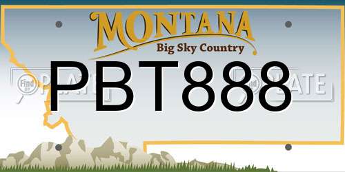 PBT888 Montana License Plate