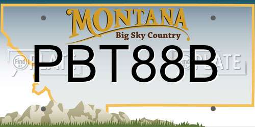 PBT88B Montana License Plate