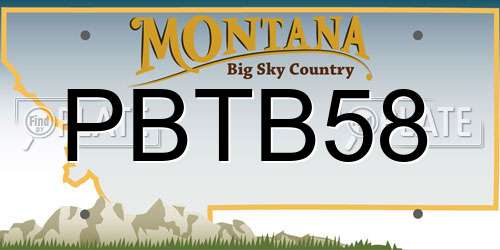 PBTB58 Montana License Plate