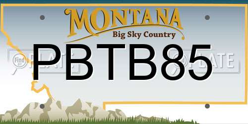 PBTB85 Montana License Plate