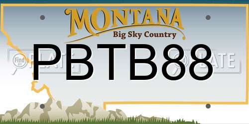 PBTB88 Montana License Plate