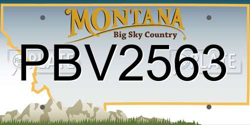 PBV2563 Montana License Plate