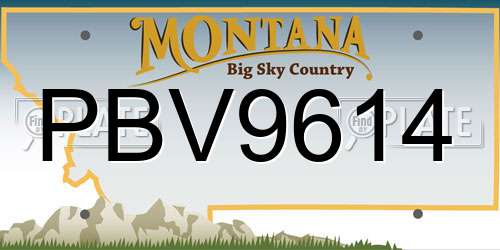 PBV9614 Montana License Plate