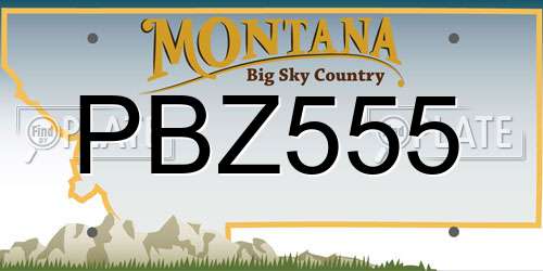 PBZ555 Montana License Plate