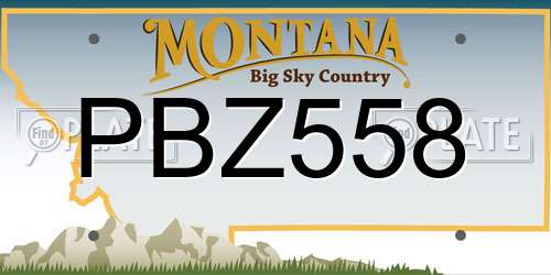 PBZ558 Montana License Plate