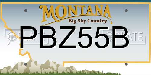 PBZ55B Montana License Plate