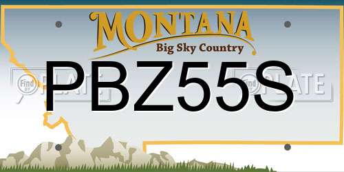 PBZ55S Montana License Plate