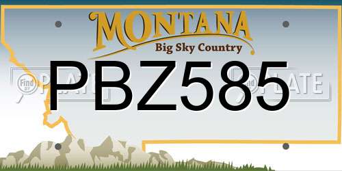 PBZ585 Montana License Plate