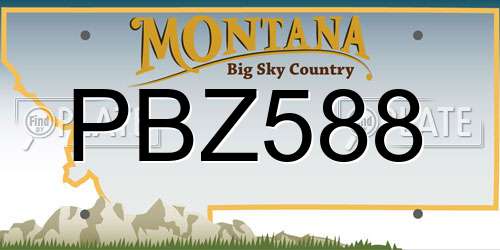 PBZ588 Montana License Plate