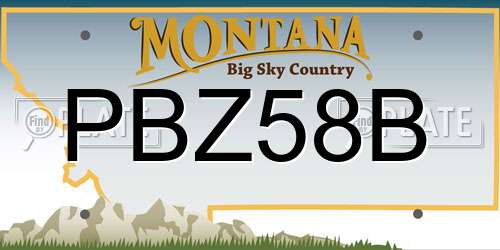PBZ58B Montana License Plate